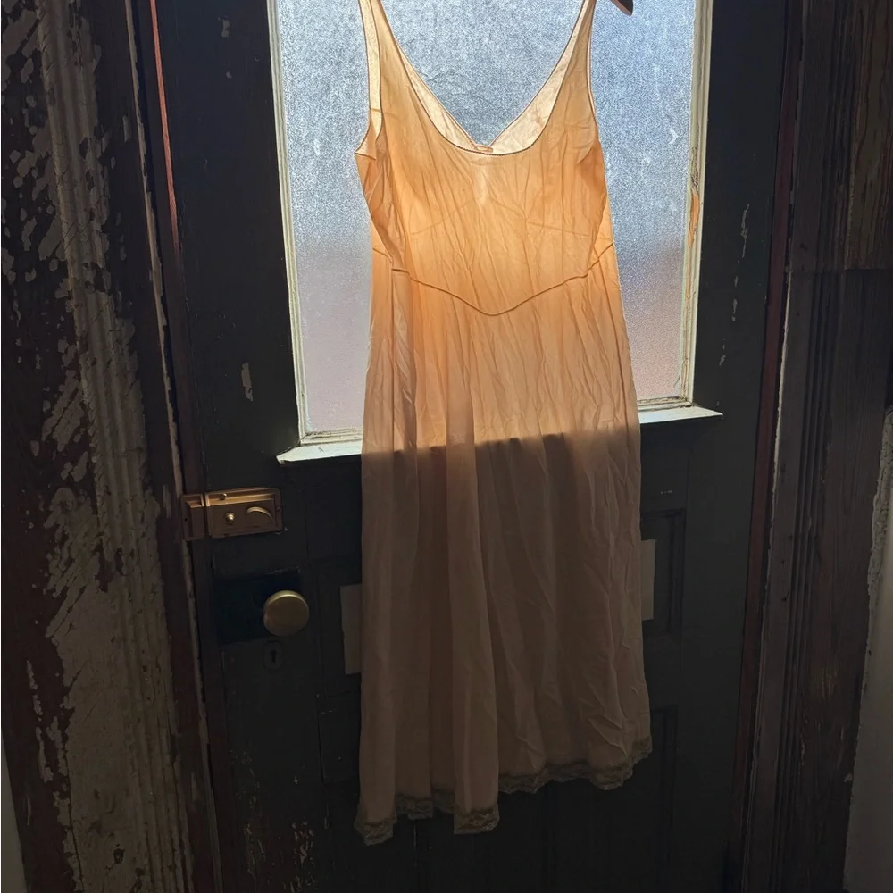 Delicate Slip Dress with button detail- Cream - Picture 3 of 7